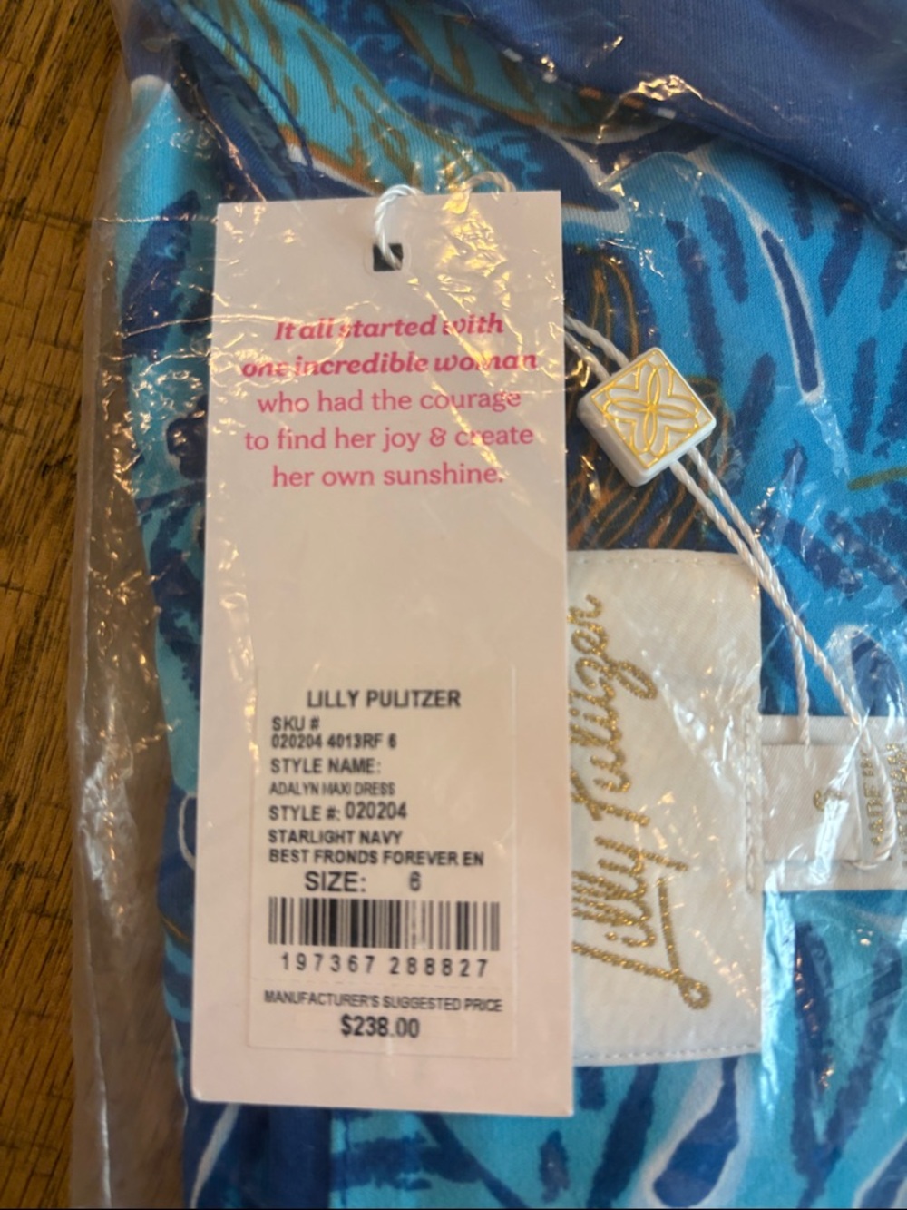 Lilly Pulitzer Adalyn Maxi Dress Starlight Navy Best Friends Forever NWT Size 6 - Picture 3 of 5